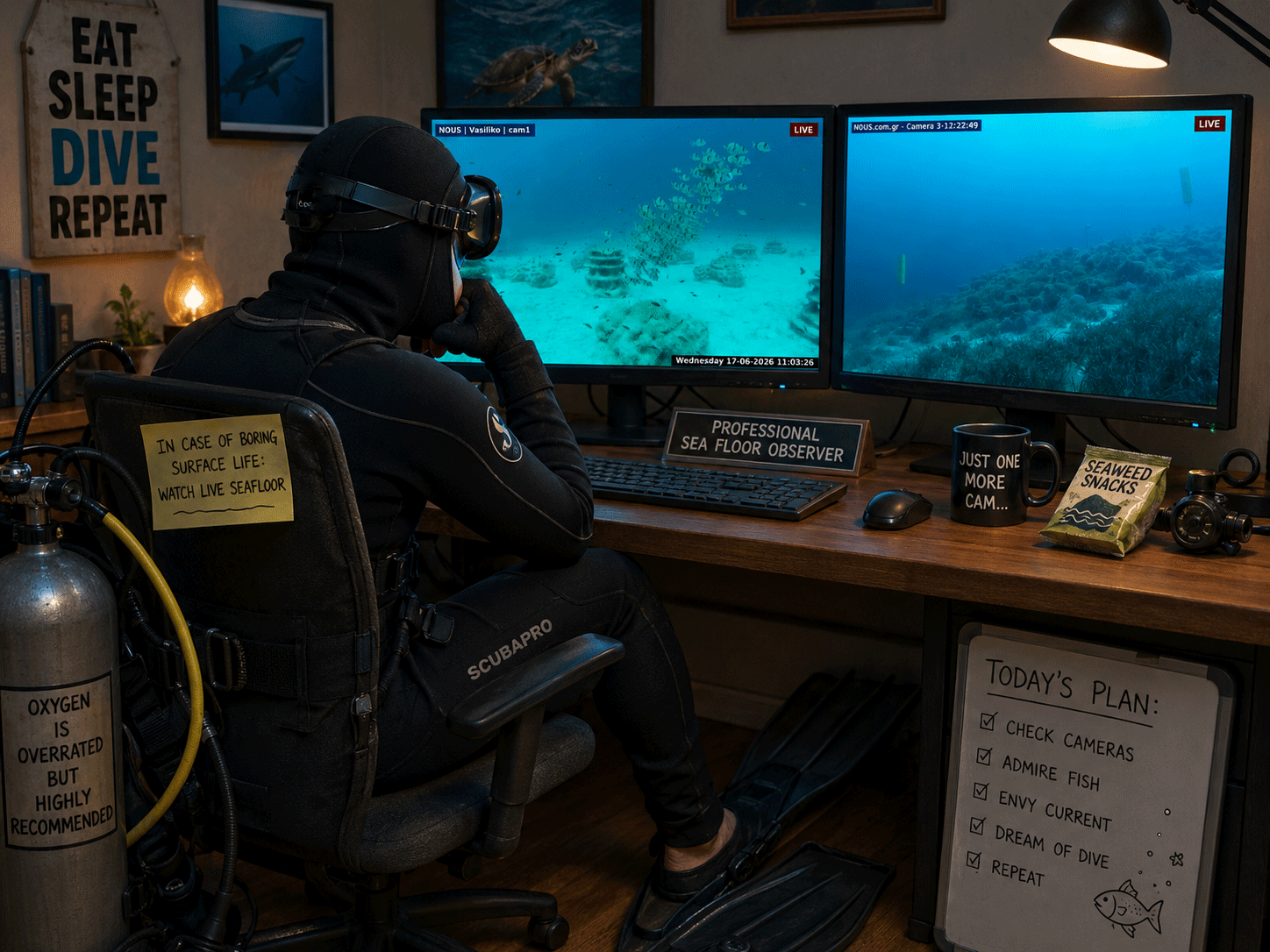 Live underwater cameras